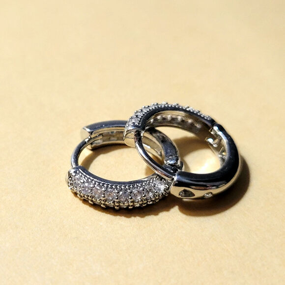 Hoop Zirconia Earrings - Picture 2 of 11